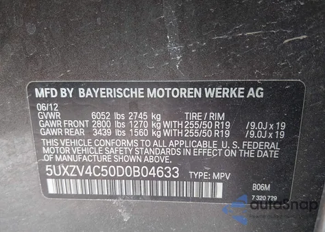 2013 BMW X5 xDrive35I/xDrive35I Premium/xDrive35I Sport Activity from USA, damaged, VIN 5UXZV4C50D0B04633